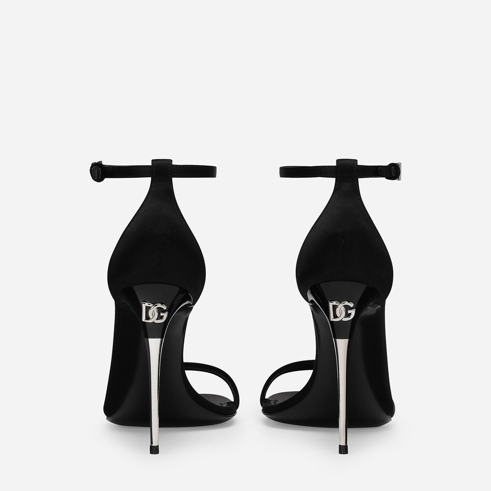 Dolce & Gabbana Black Stiletto Heels with Ankle Strap - Picture 4 of 12